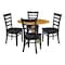 International Concepts 42 in. Dual Drop Leaf Table with 4 Ladder Back Dining Chairs - 5 Piece Dining Set K04-42DP-C46-617-4 - alternate 1